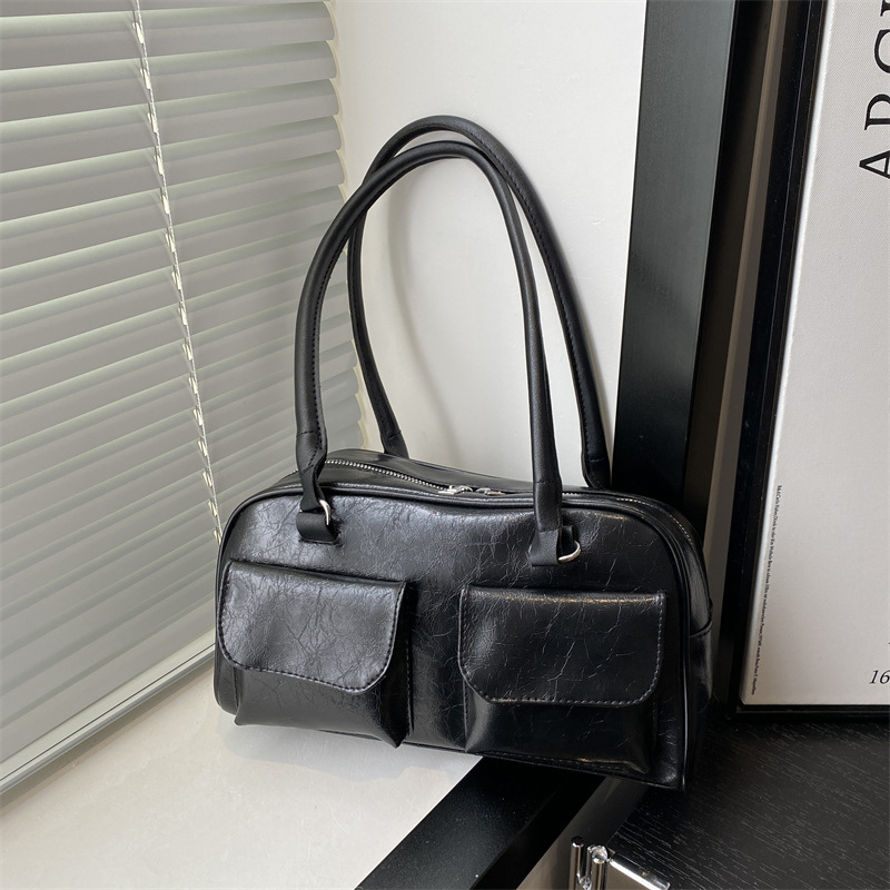 Bolso de brazo retro para mujeres 2024 nuevo invierno de moda simple bolso de hombro de mano bolso de viaje de gran capacidad