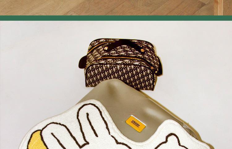 Korean-style cute bunny bathroom mat, absorbent faux cashmere mat, non-slip and easy-to-clean foot mat for bathroom entrance