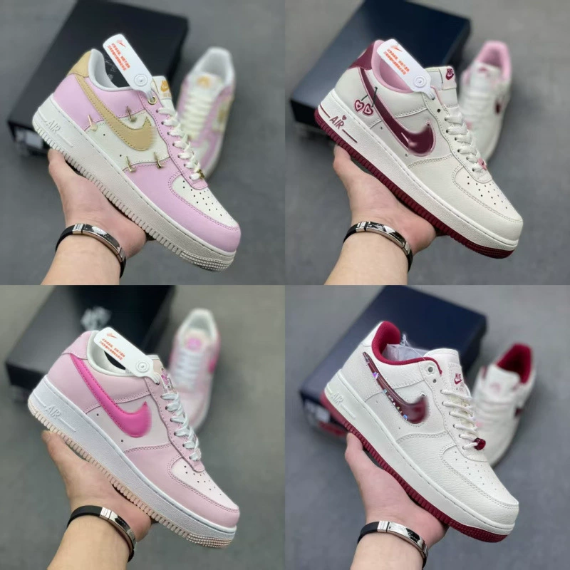 Putian Air Force One Af1 Pure Original Version Men's Shoes Women's Shoes Couple Shoes Valentine's Day White Pink Fd4616-161