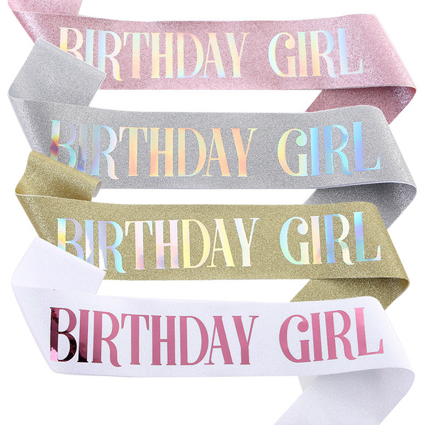 Cross-border birthday party glitter shoulder strap etiquette belt…