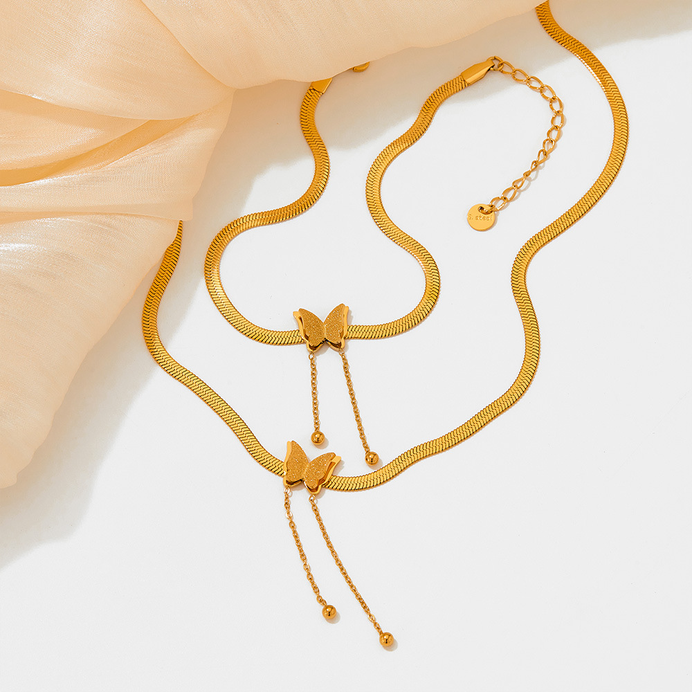 Sweet Butterfly Stainless Steel Plating Womenu0027S Anklet