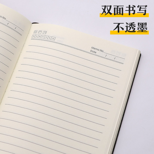 Minimalist student leather surface business office memo notebook meeting record book custom logo printing