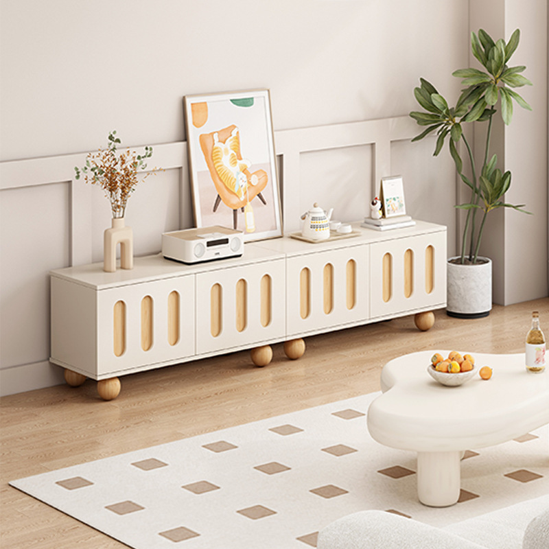 Gabinete de televisión de viento de crema moderno y simple sala de estar armario de almacenamiento pequeño hogar mesas de dormitorio gabinete de televisión de piso