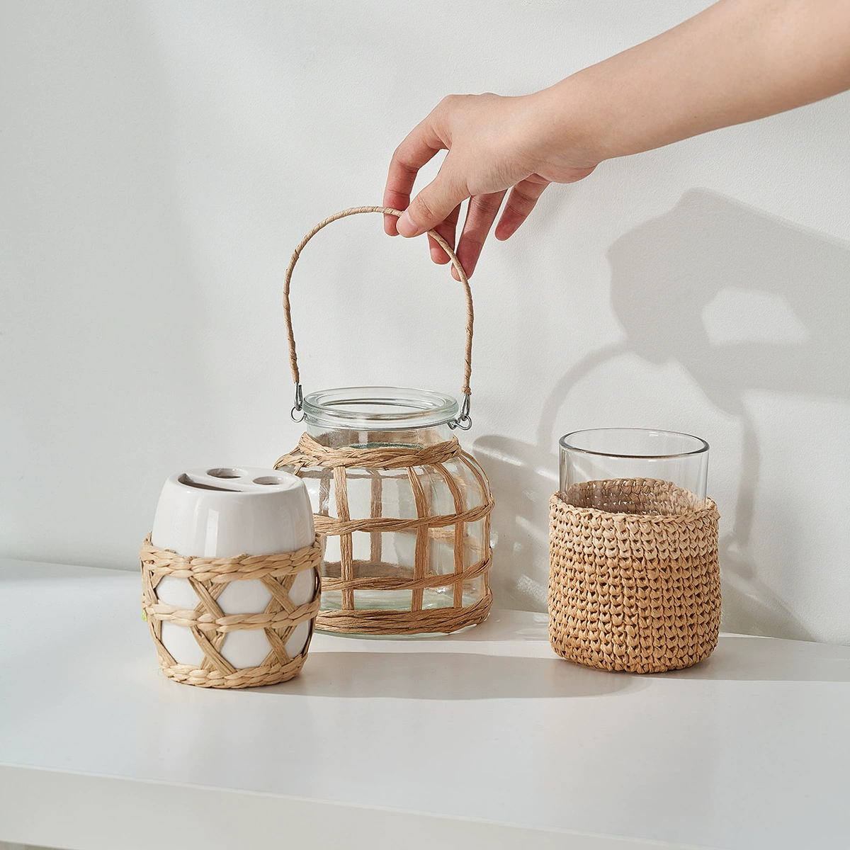 Чистая трава ручной работы маленькая цветочная корзина переносная цветочная корзина цветочная композиция цветочная корзина для дома стеклянная бутылка украшения оптом