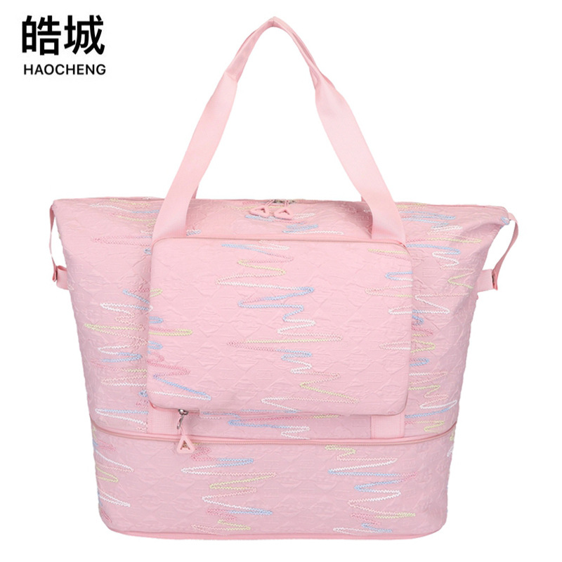 Nueva bolsa de viaje de separación seca y húmeda de comercio exterior, bolsa de gimnasio de viaje de negocios de corta distancia de gran capacidad de moda, bolsa de almacenamiento de ropa para la producción