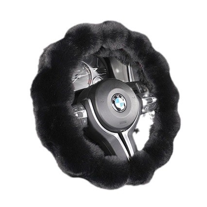 Amazon Cross-Border Labeling Bubble Plush Cartoon Car Sports Steering Wheel Non-Slip Short Hair Winter Warm Handle Cover