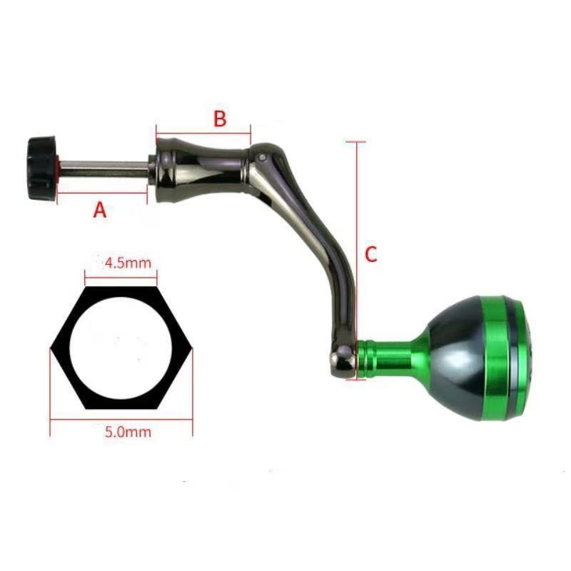 Viduka hexagonal sin tornillo tipo metal balancín engranaje de pesca rueda giratoria accesorios todos los accesorios de metal agarre bola carrete de pesca accesorios