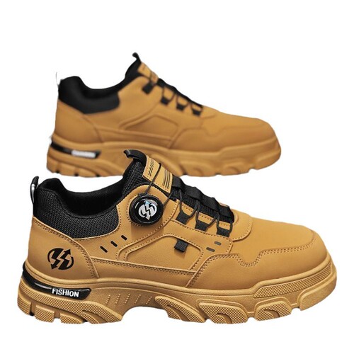 Men's 2025 Spring New Low-top Slip-on Button-up Sporty Casual Trendy Outdoor Waterproof Work Shoes