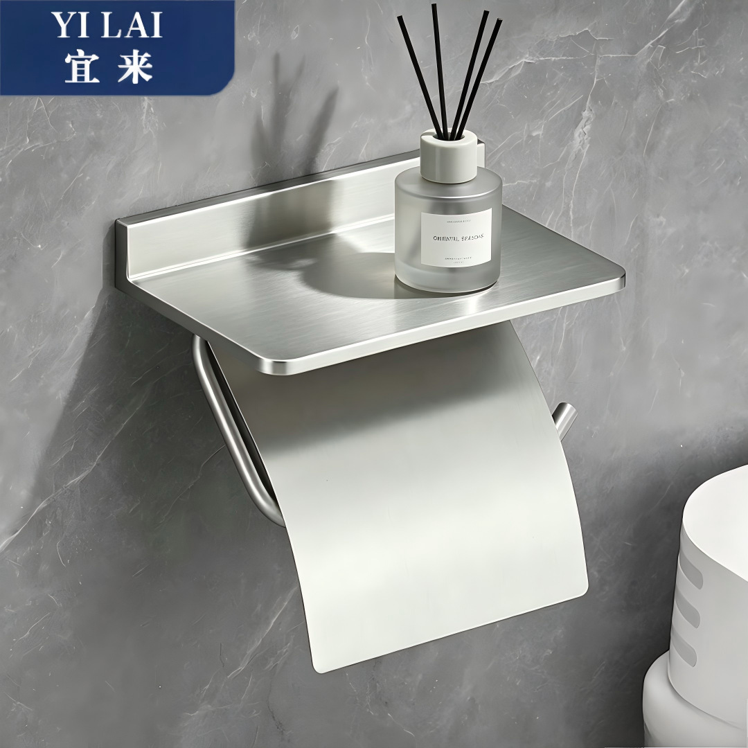 Foreign trade Korean hotel bathroom tissue holder and storage rack, chrome-plated, light luxury style