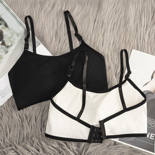High School and Junior High School Underwear, Small Breast Push-Up Underwear, Female Students, Korean Style Tube Top, Women's Camisole, Anti-Exposure Women