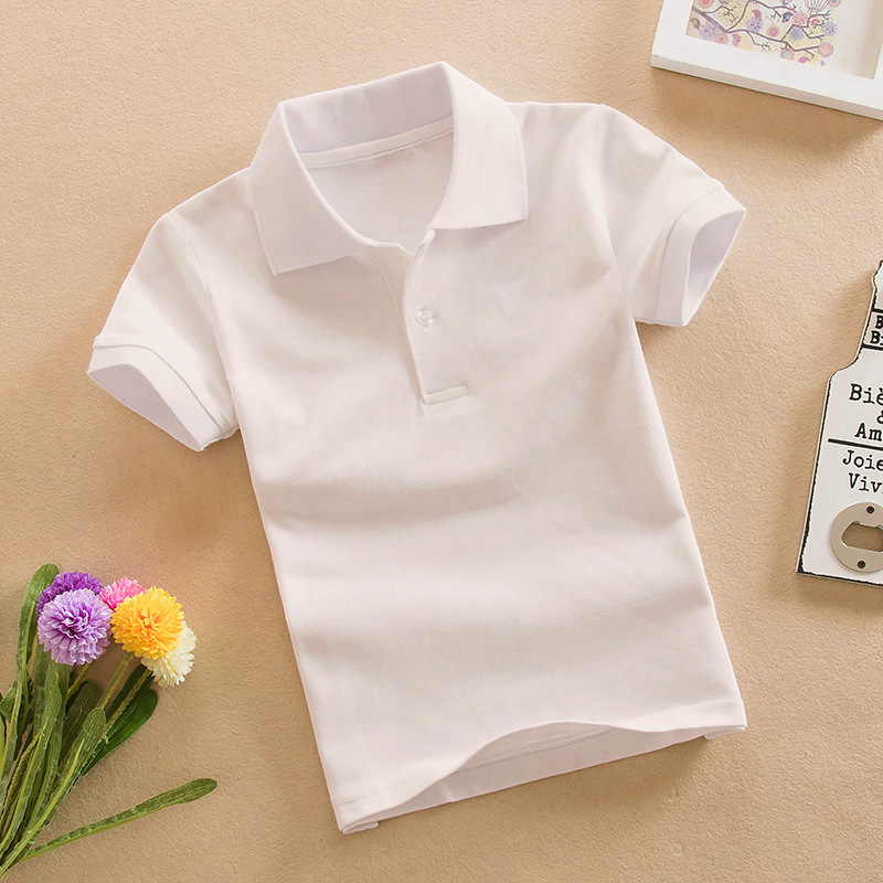 Camiseta de manga corta de algodón para niñas y niños de 1 a 16 años