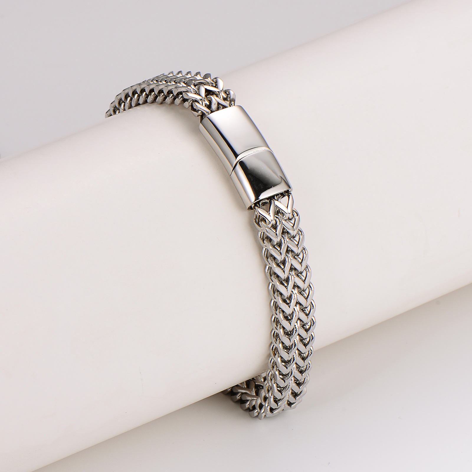 Collier en acier inoxydable AML avec fermoir magnétique cubain tendance pour homme, style hip-hop cool_voghion.com