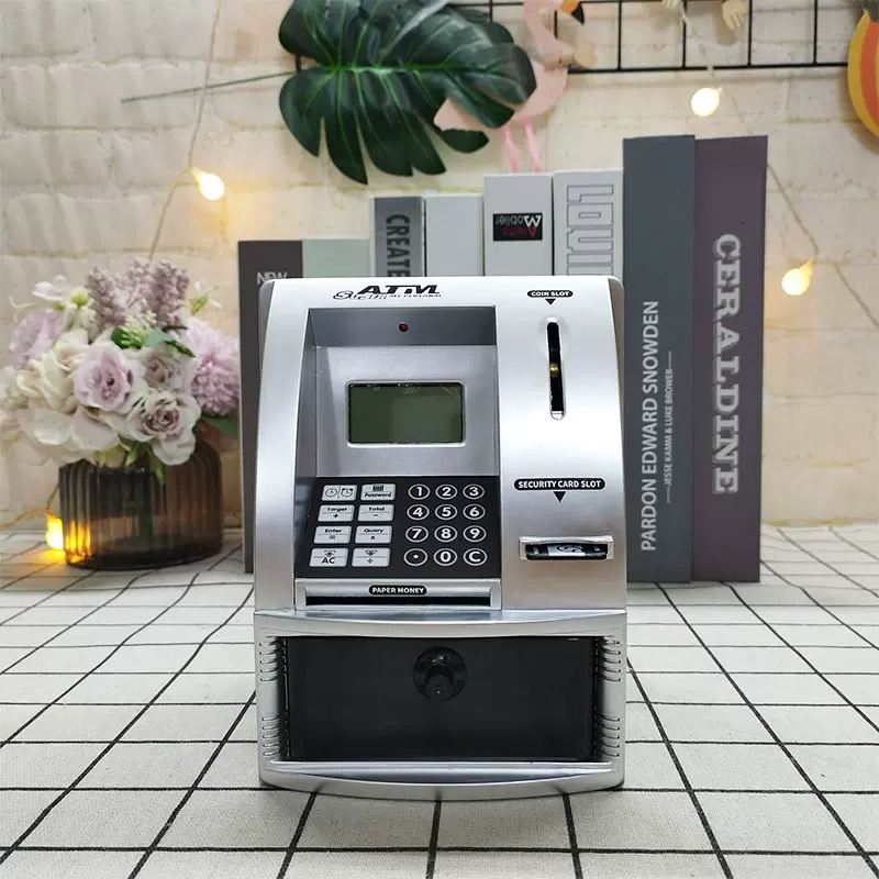 atm语音自动取款机投币储蓄罐儿童迷你保险箱密码记数存钱罐跨境