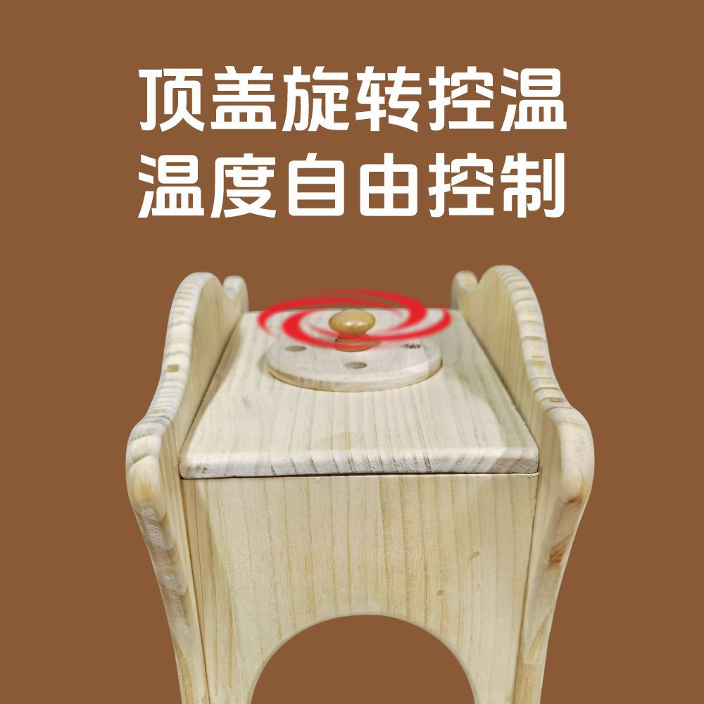Wooden Hand Moxibustion Box Smokeless Home Use Hand Warming Moxa Holder for Finger and Joint Care preparation