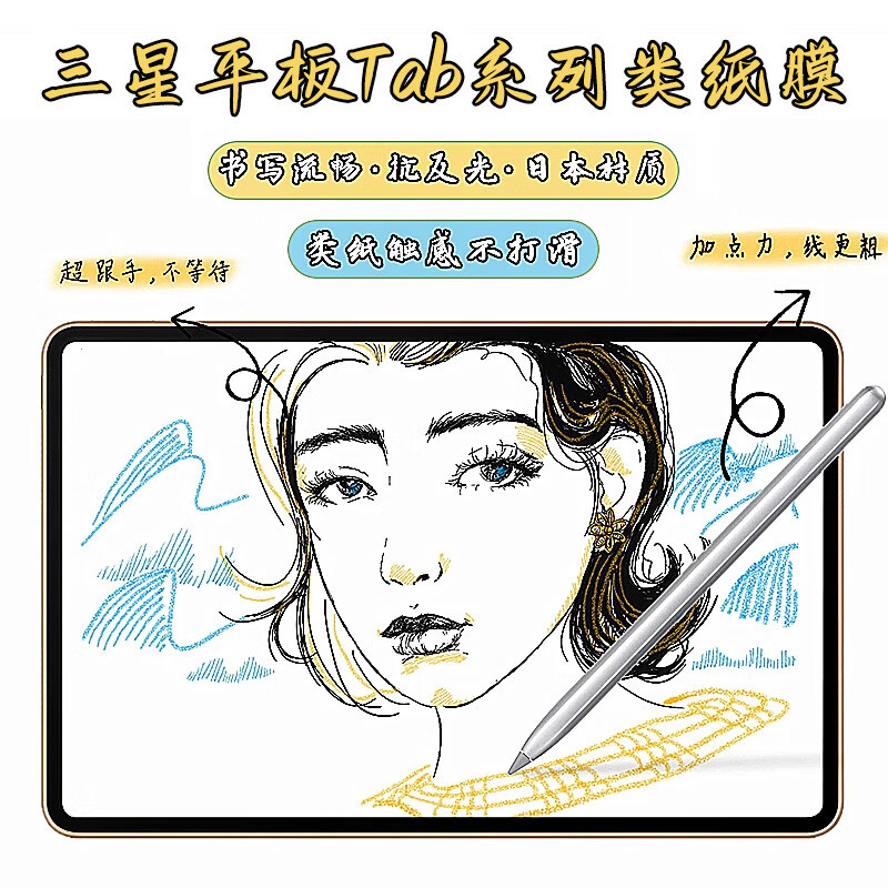 适用三星平板Tab系列类纸膜三星屏幕磨砂/高清防蓝光防反光屏保护