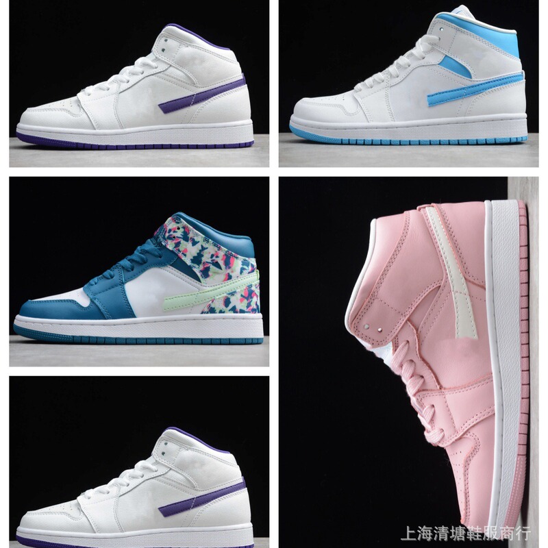 Putian Pure Original Factory Aj1 High-Top Pink Panda Lightning Bugs Bunny Ice Cream Black Red Toe Men's and Women's Basketball Shoes
