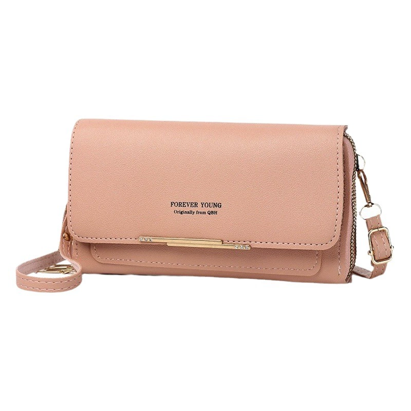 Новый женский кошелек для мобильного телефона Cross-border 2025, корейская версия, двухслойный кошелек для монет большой емкости, многофункциональная сумка через плечо