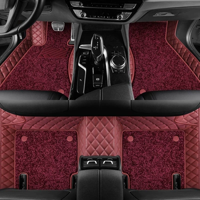 Modelə uyğun ayaqaltı silk loop floor mats, custom-made waterproof interior - burgundy-burgundy-faux-cashmere-double-layer-foot-mat