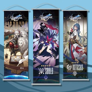 崩坏星穹铁道挂画海报三月七卡芙卡桃皮绒卷轴布画二次元动漫