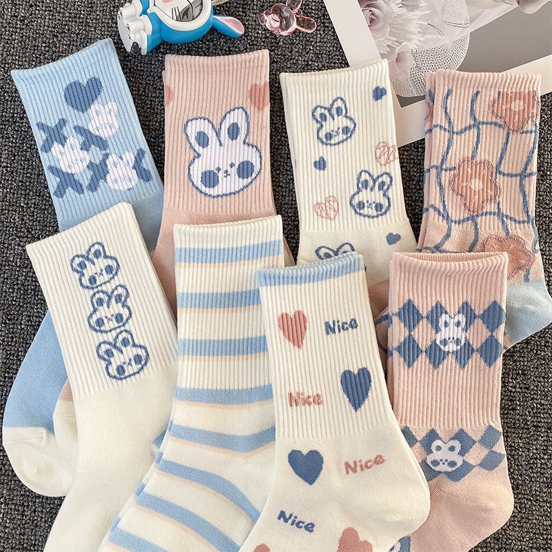 Women's Mid-Calf Socks, Student Sports Socks, Cartoon Rabbit Trendy Versatile Socks, Wholesale from Zhuji, Summer Thin Cartoon Rabbit Socks Women's Mid-Calf Socks, Student Sports Socks, Cartoon Rabbit Trendy Versatile Socks, Wholesale from Zhuji, Summer Thin Cartoon Rabbit Socks
