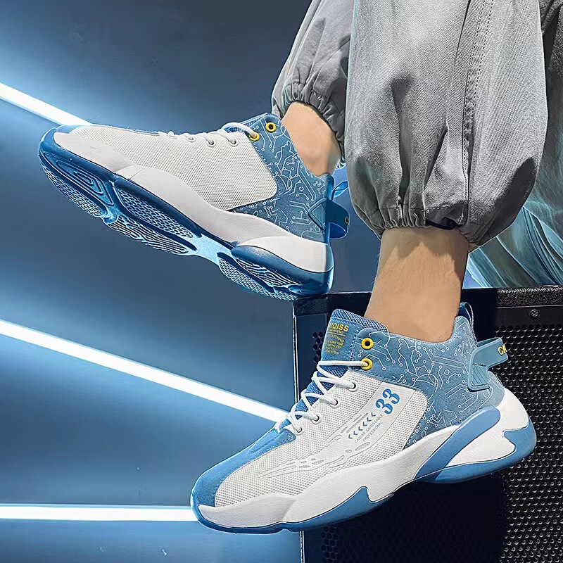 High-Top Men's Basketball Sports Shoes Trendy 2026 New Model Spring and Autumn Mesh Thick-Soled Height-Increasing Casual Shoes