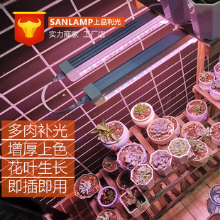 Civilian version of LED fill light tube fleshy coloring to extend flowering period anti-overgrowth T8 integrated plant growth light tube