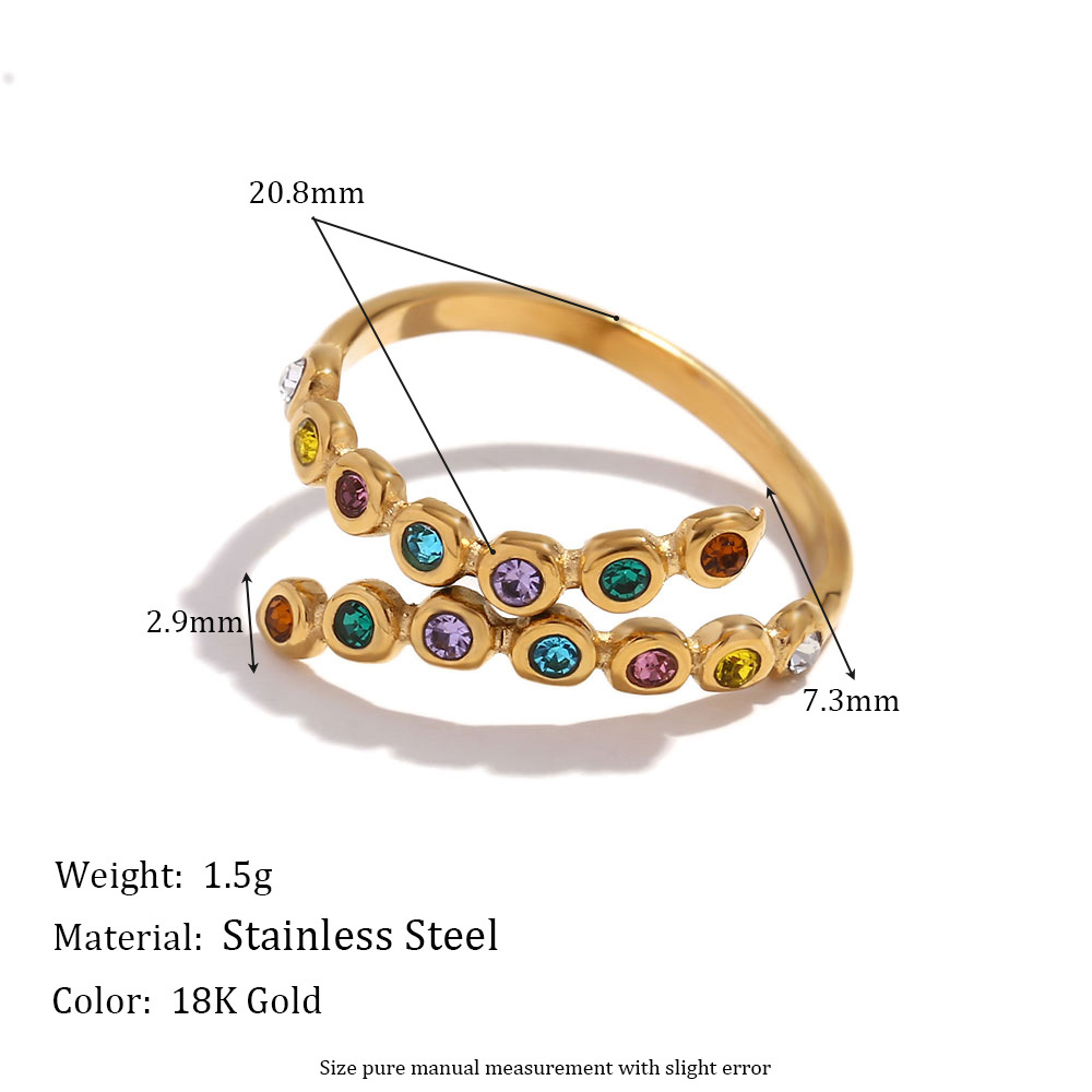 Micro-inlaid Rhinestone Stainless Steel Ring