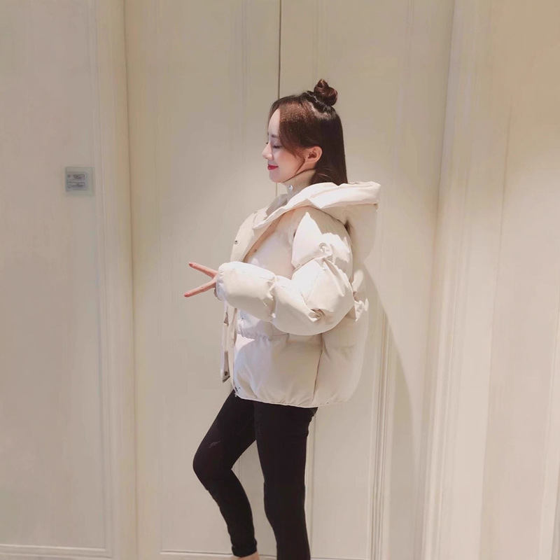 2022 New Short down Cotton Jacket for Women, Korean Style Puffer Jacket, Petite Cotton Coat, Student Loose Outerwear