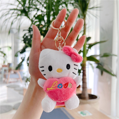 KT cat doll small pendant plush toy cute cat doll wholesale popular keychain bag pendant