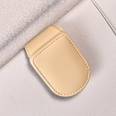 Car Glasses Clip/Bill Clip glasses clip leather car storage - beige