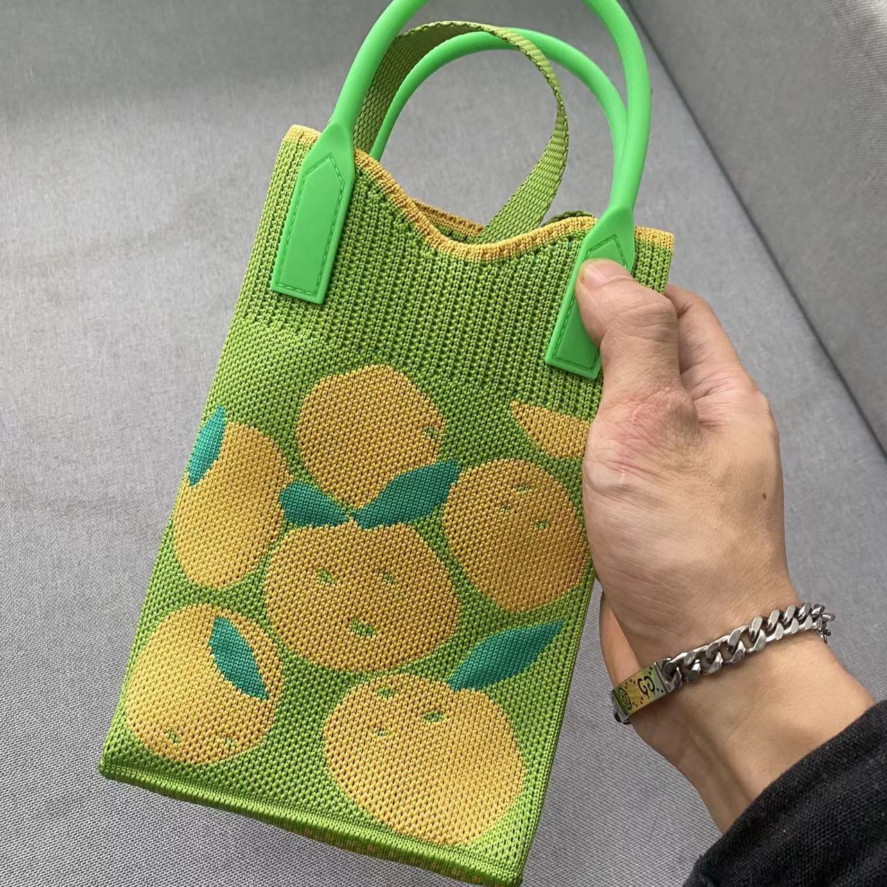 Bolsa de teléfono móvil de punto naranja Amazon eBay estilo coreano bolsa de lana moda simple bolso de hombro teléfono móvil crossbody fábrica