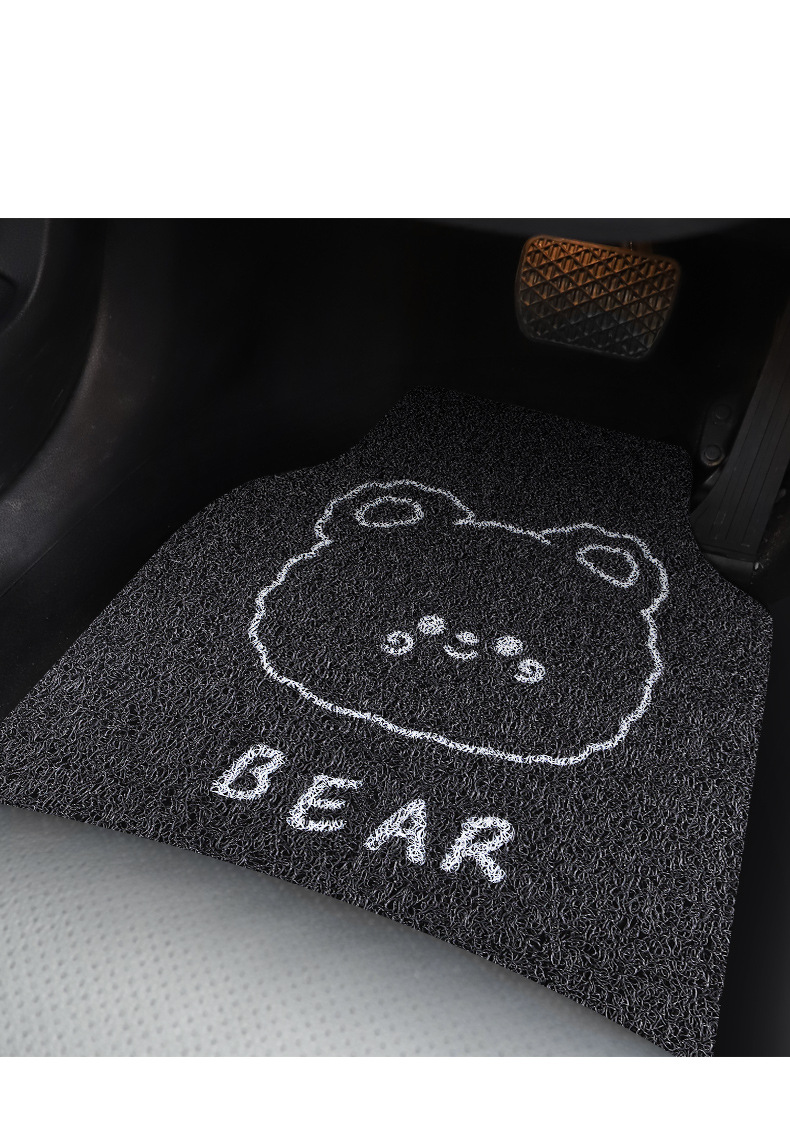Car mat universal non-slip easy-to-care mat cartoon dirt-resistant wear-resistant can be cut silk ring mat a generation of hair