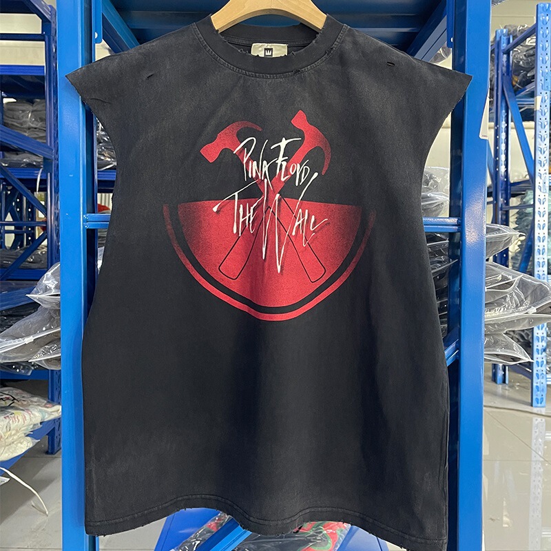 Pink Floyd Rock Punk Retro Washed Vest Vest T-Shirt Men and Women Trendy