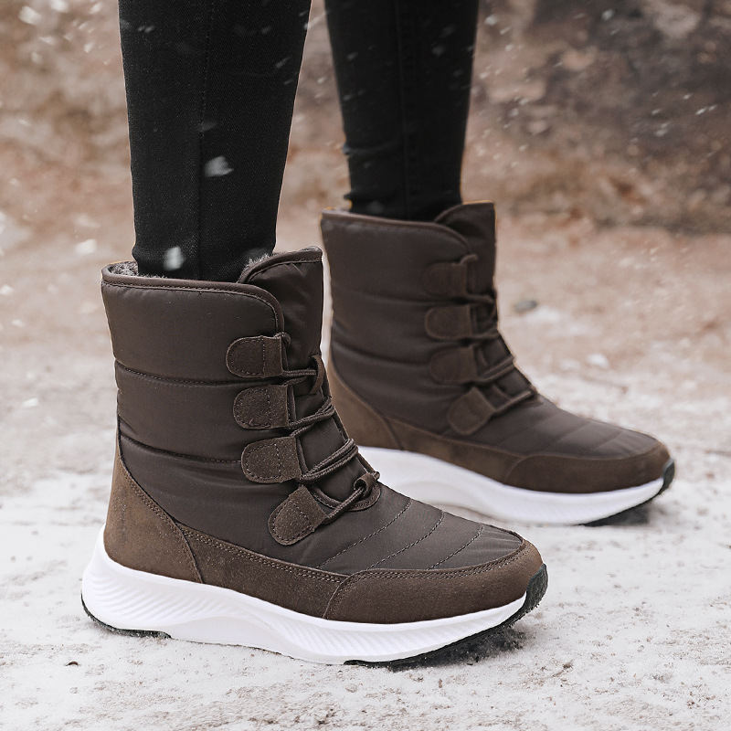 Otoño y invierno nuevas botas de mujer transfronterizas de moda botas de algodón al aire libre de alto alcance con terciopelo calentador botas de nieve de mujer image 3