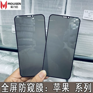 适用苹果12防窥膜13ProMax防窥钢化膜XR XS 14ProMax防偷窥全屏膜