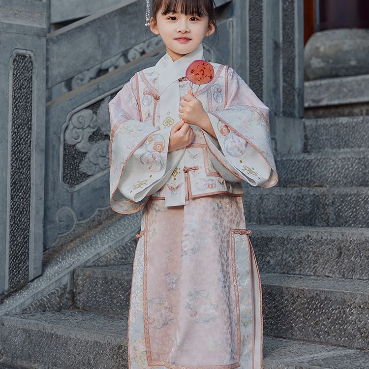 2025汉服女童刺绣格格春秋新款中国儿童宫廷古风旗袍清朝古装|undefined