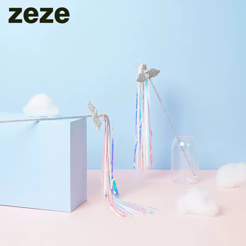zeze天使魔杖逗猫棒耐咬磨牙逗猫玩具自嗨猫解闷玩具猫咪用品