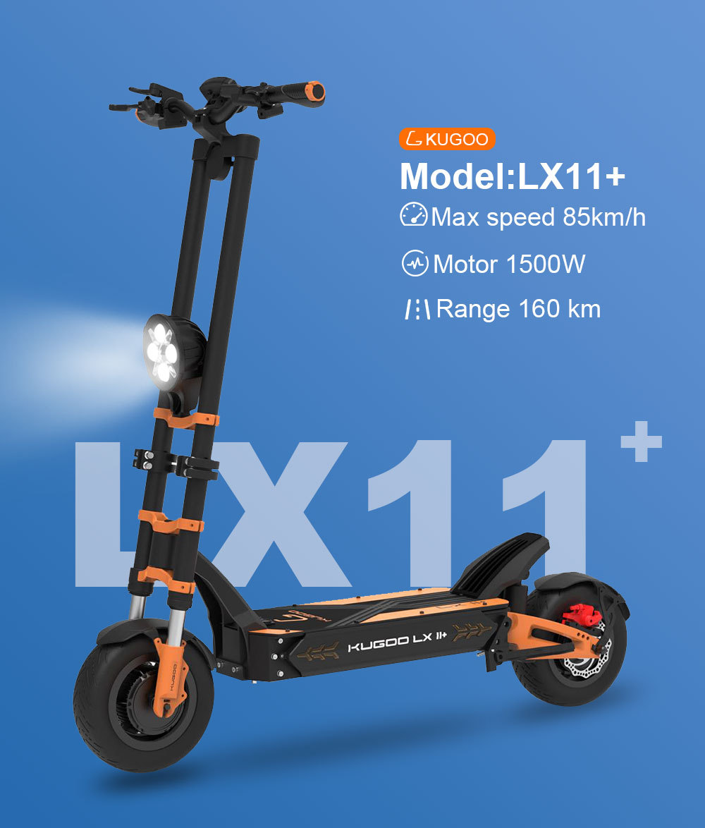 Kugoo Lx11 + 160Km Long Distance Portable Commuter Scooter 1500W Powerful Motor 85 0m