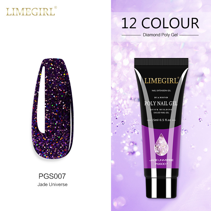 12 colores pegamento de extensión de brillo de uñas pegamento de extensión de lentejuelas de uñas pegamento de extensión rápida indolora Glitter pegamento de extensión de cristal