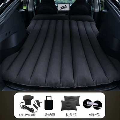 Trunk Sleeping Mat, In-Car Sleeping: Vehicle-mounted inflatable bed - black-tesla-model-y-with-512m-v-on-board-pump