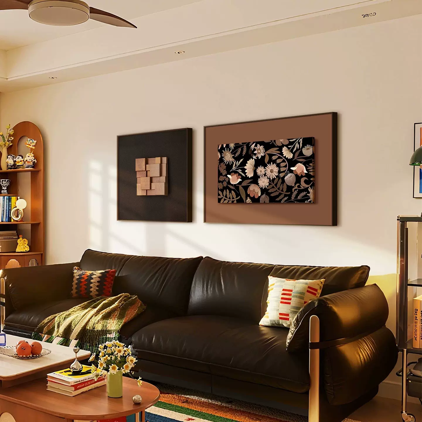 立体法式中古风客厅装饰画沙发背景墙复古挂画胡桃木餐厅玄关挂画