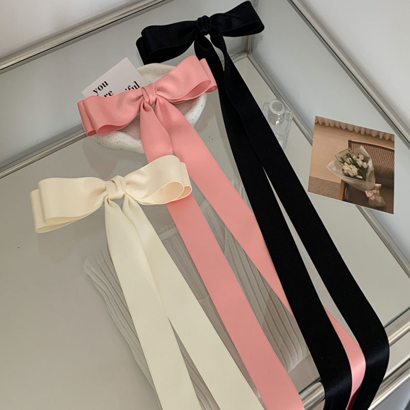 ジェニーと同じスタイルの女の子用特大リボンヘアピン、バレエスタイルリボンスプリングクリップ、リボンエッジクリップヘアアクセサリー|undefined