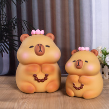 新款卡皮巴拉存钱罐搪胶耐摔可存可取储蓄罐送儿童男孩女孩节日礼