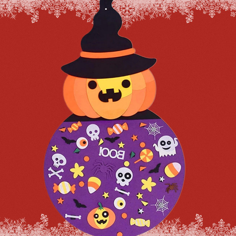 Cruzar la frontera de fieltro Halloween calabaza fiesta decoración vacaciones calabaza colgante decoración niños Halloween calabaza