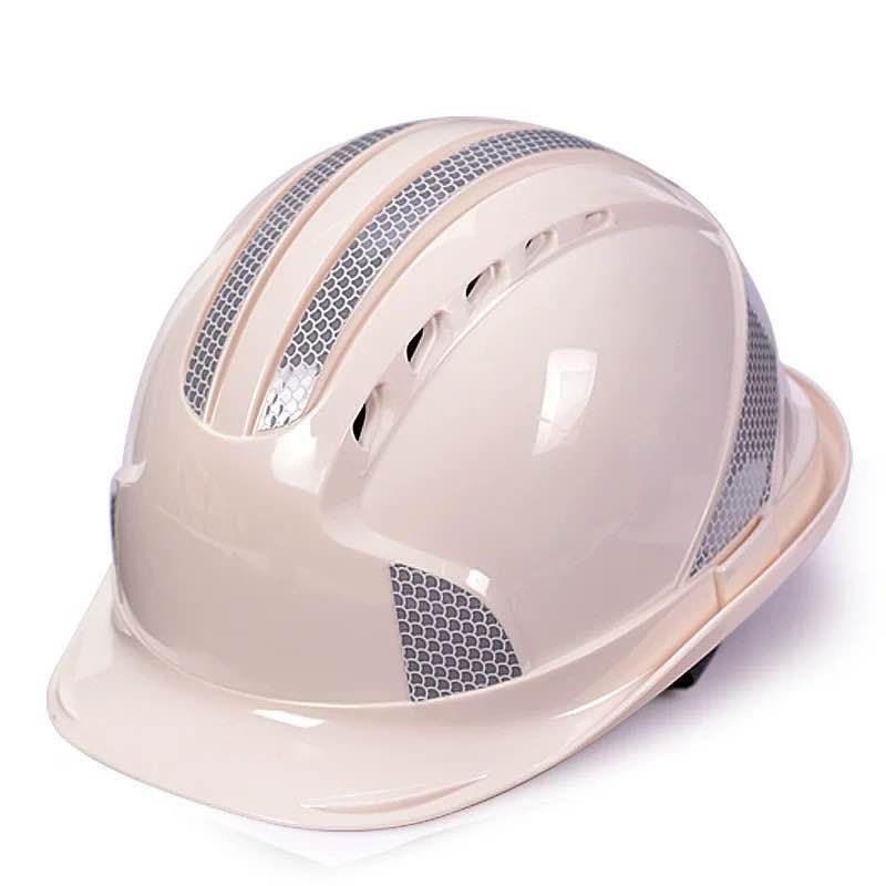 建筑工程五筋加厚型ABS电工国标防晒反光透气新款安全帽工地施工