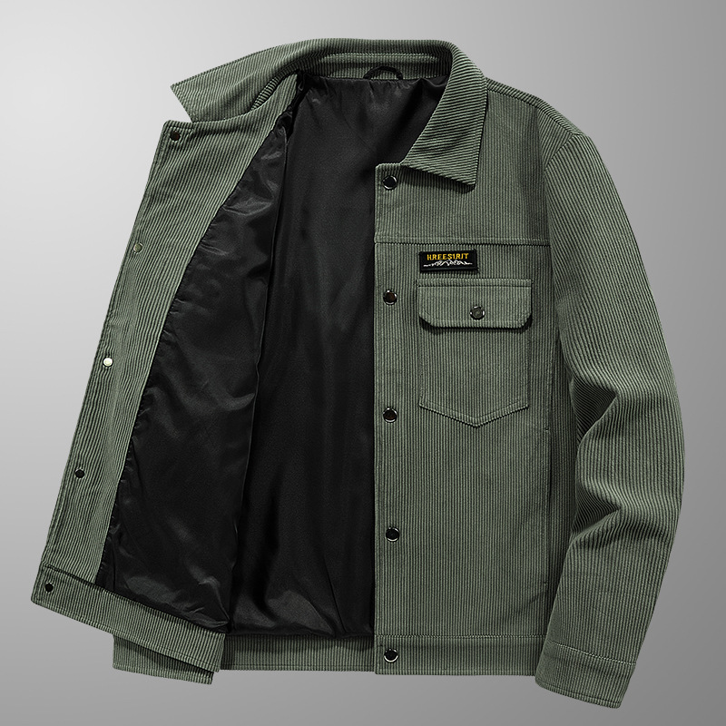 Men's Clothing spring and autumn men's jacket thin corduroy coat men's baseball collar casual tops_voghion.com