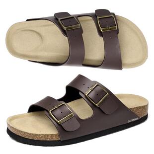 K 43614 Cork one-buckle flat sandals ܛľһ�ֿ�ƽ�כ���