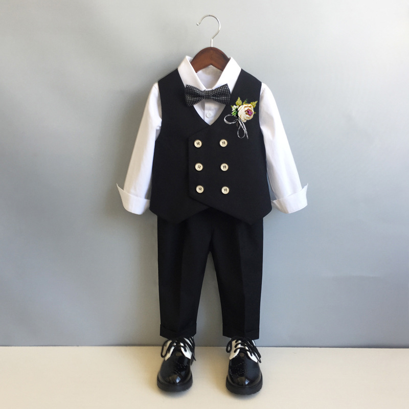 Children's suit suit boys' autumn and winter flower girl wedding dress baby's one-year-old children's suit piano costume summer