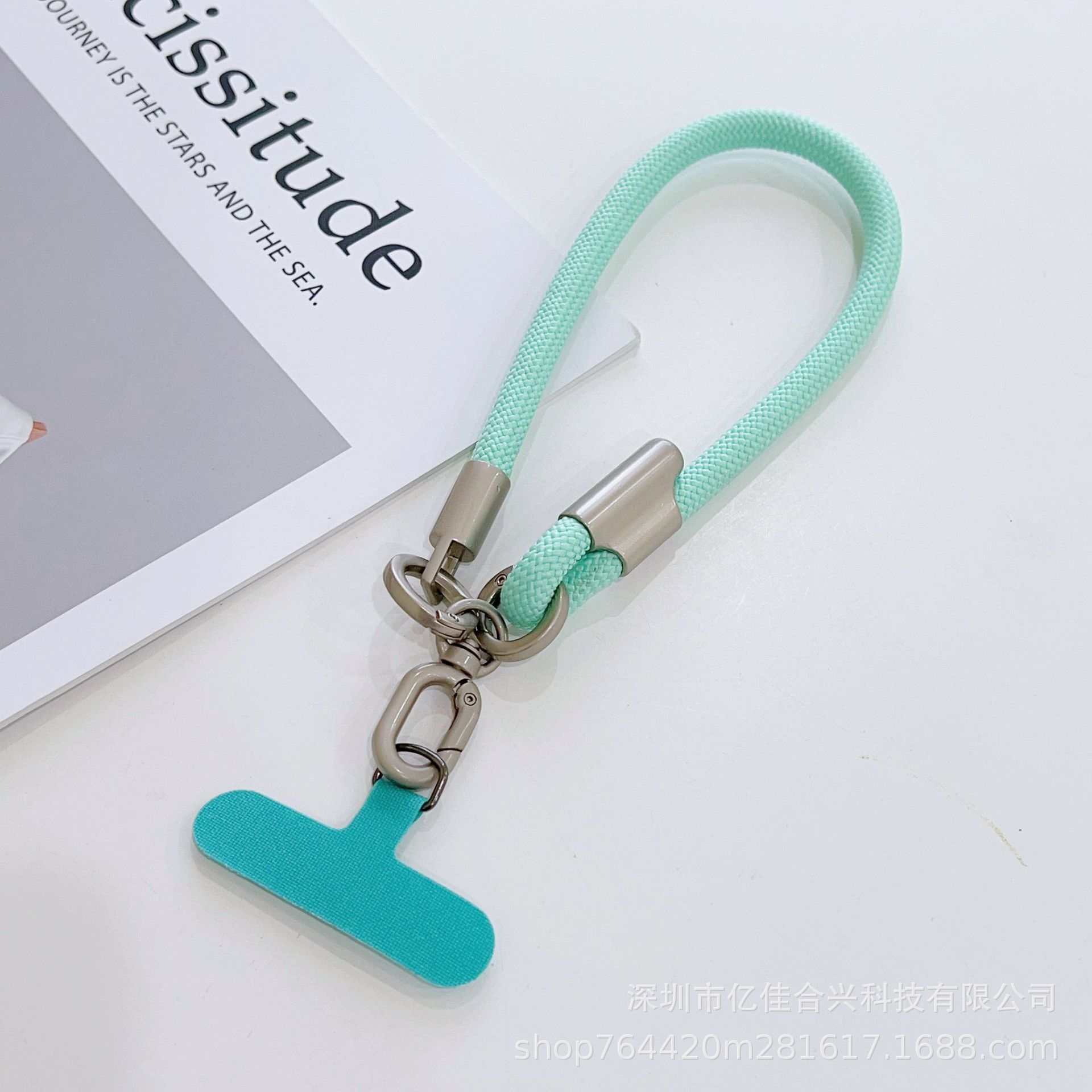 Correa de Muñeca para Celular de Poliéster y Metal, Ajustable, Anti-pérdida, Con Clip image 14