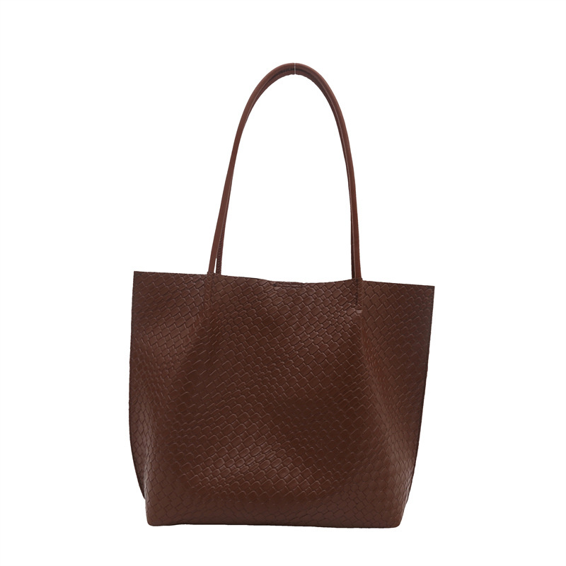 Relajación retro 2025 nueva moda tejida bolso Tote bolso casual para niños y madres bolso literario de un solo hombro para axila